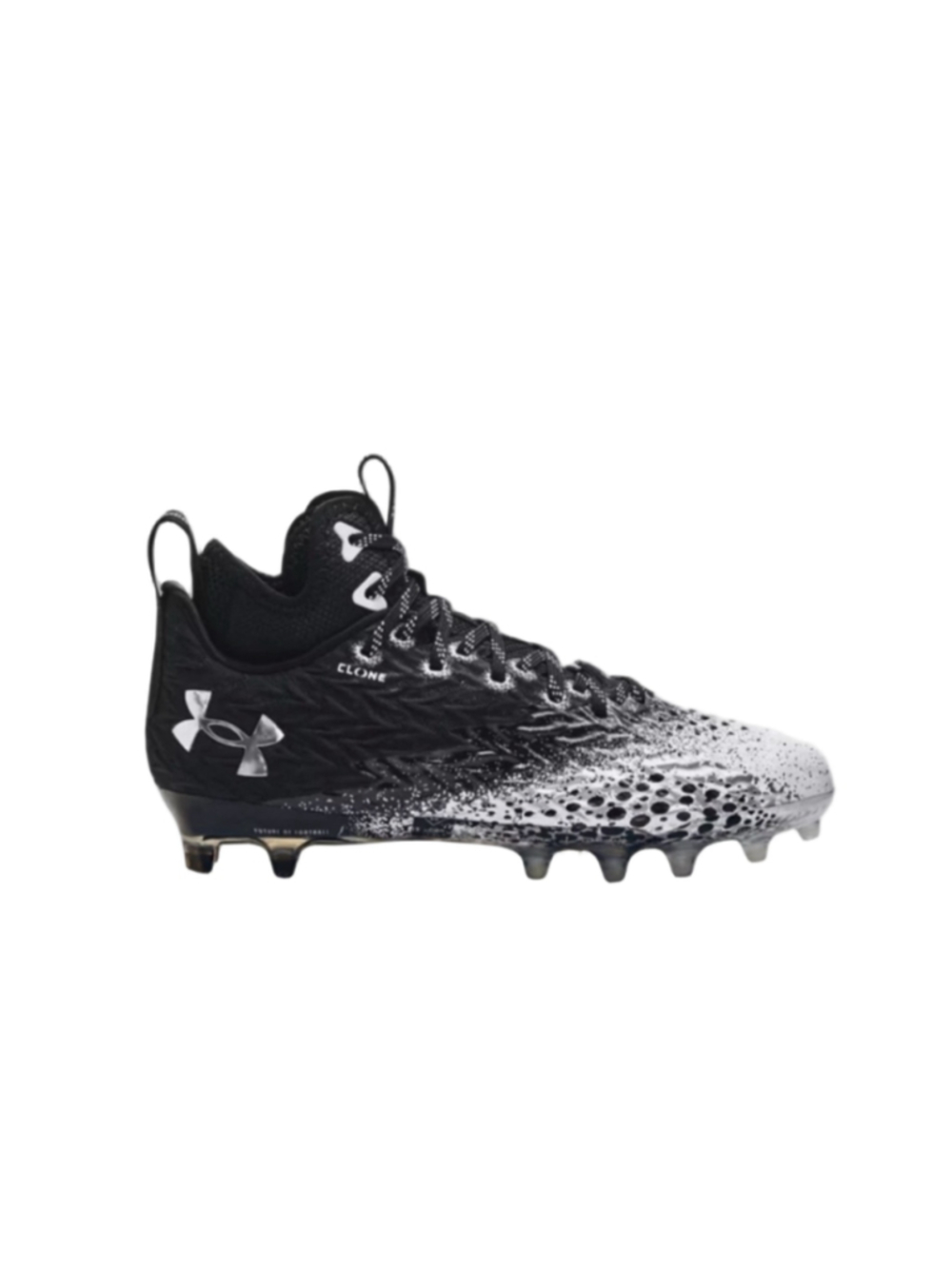 Under Armour Spotlight Clone MC Womens 7.5 Lacrosse Cleats Black White NWT